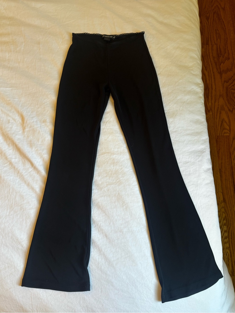 bebe Black Boot-Cut Flare Pants